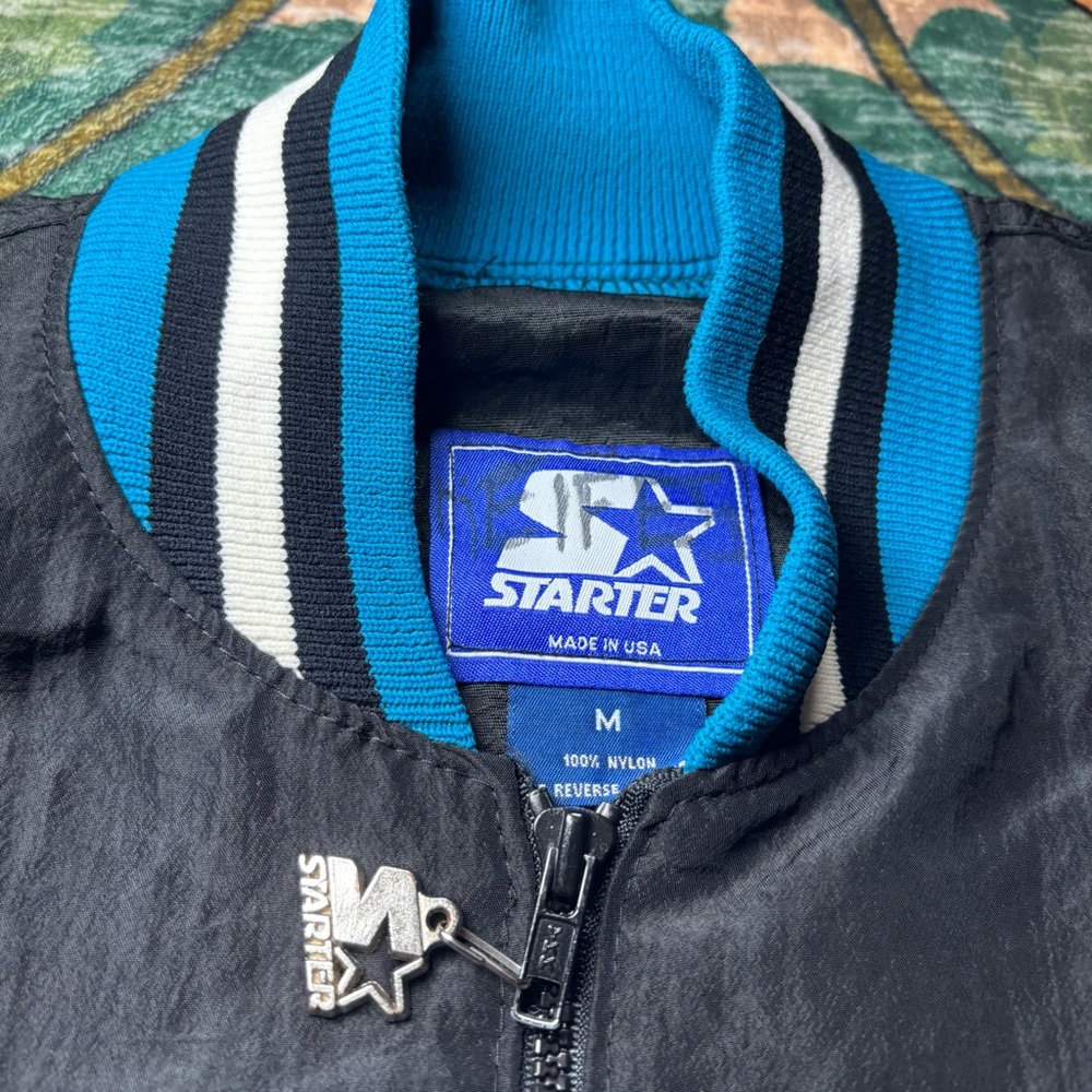 Vintage 90s Starter Connecticut Basketball 1/4 Zip Satin Jacket NCAA USA Made M - Picture 4 of 6